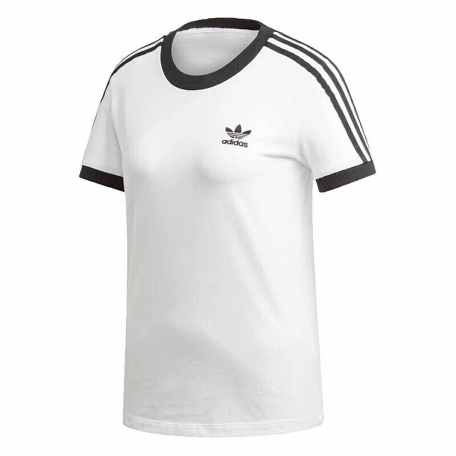 Kortrmet T-shirt til Kvinder Adidas 3 stripes Hvid #1