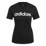 Kortrmet T-shirt til Kvinder Adidas Lin T Sort (XS) #1