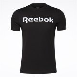 Kort�rmet T-shirt til M�nd Reebok Graphic Series Linear Logo Sort #2