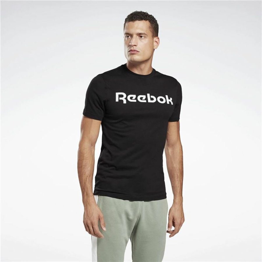 Kortrmet T-shirt til Mnd Reebok Graphic Series Linear Logo Sort #3