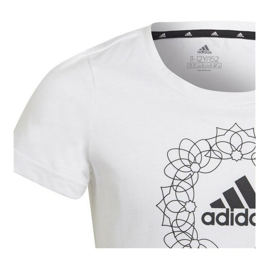 B�rne Kort�rmet T-shirt Adidas Graphic Hvid #3