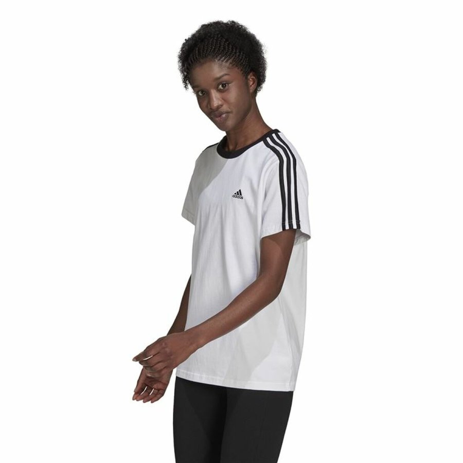 Kortrmet T-shirt til Mnd Adidas Hvid #3