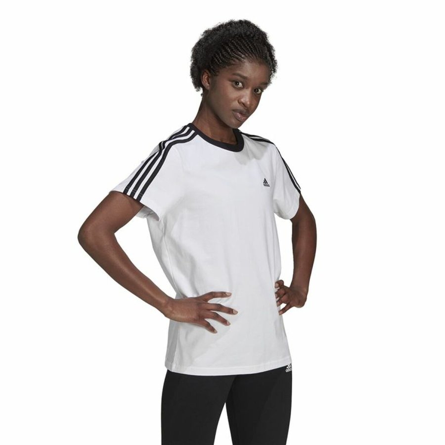 Kortrmet T-shirt til Mnd Adidas Hvid #5
