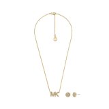 St med halskde og reringe til kvinder Michael Kors MKJ8019SET SPECIAL PACK NECKLACE + EARRINGS Gylden #1