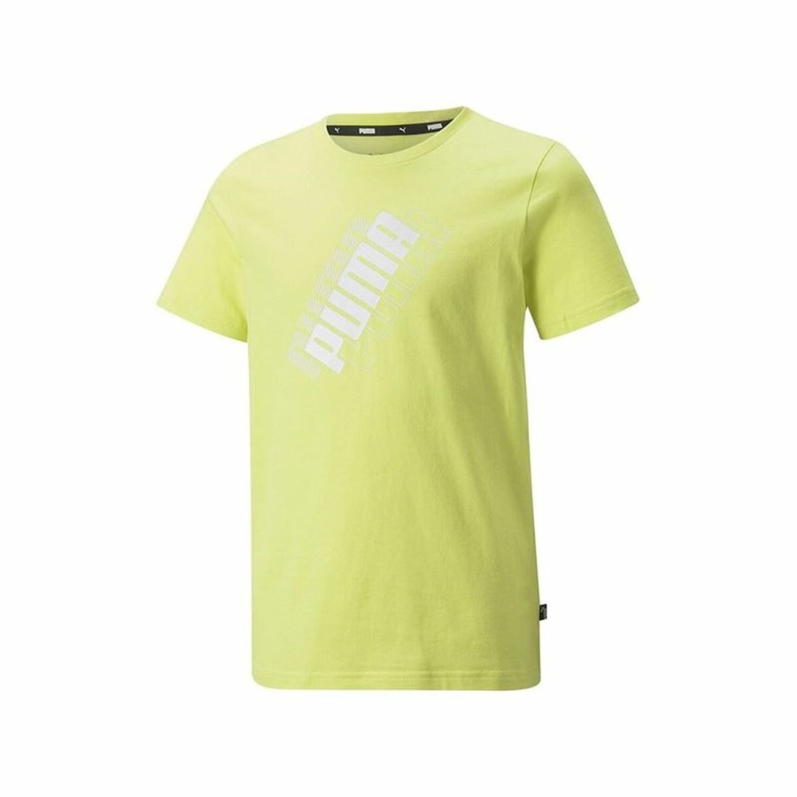 Brne Kortrmet T-shirt Puma Power Logo Gul #1