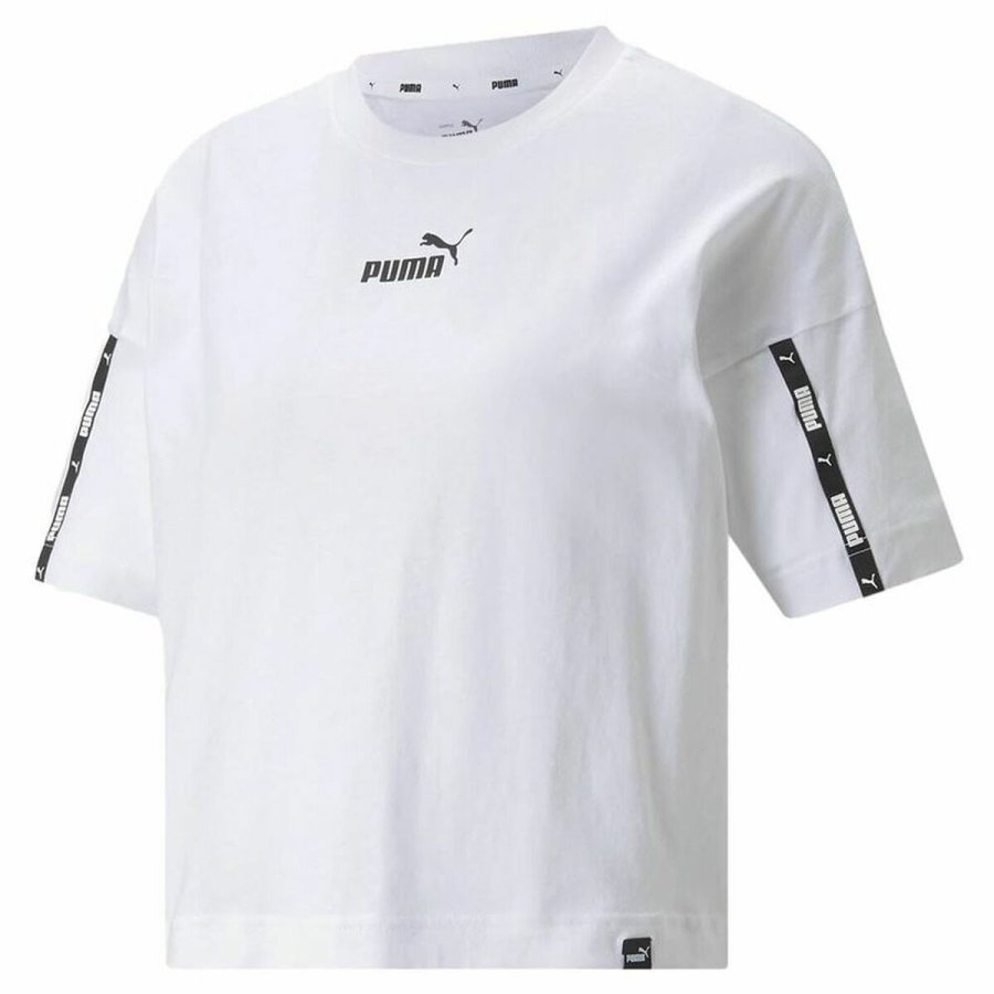 Kort�rmet T-shirt til Kvinder Puma Power Tape Cropped Hvid #4