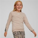 Sweatshirt uden htte til piger Puma Alpha Crew Neck Beige Leopard Pink #3