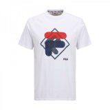 Kort�rmet T-shirt til M�nd Fila  FAM0447 10001 Hvid #1