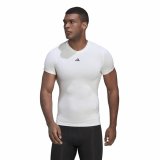 Kortrmet T-shirt til Mnd Adidas Techfit Training Hvid #2
