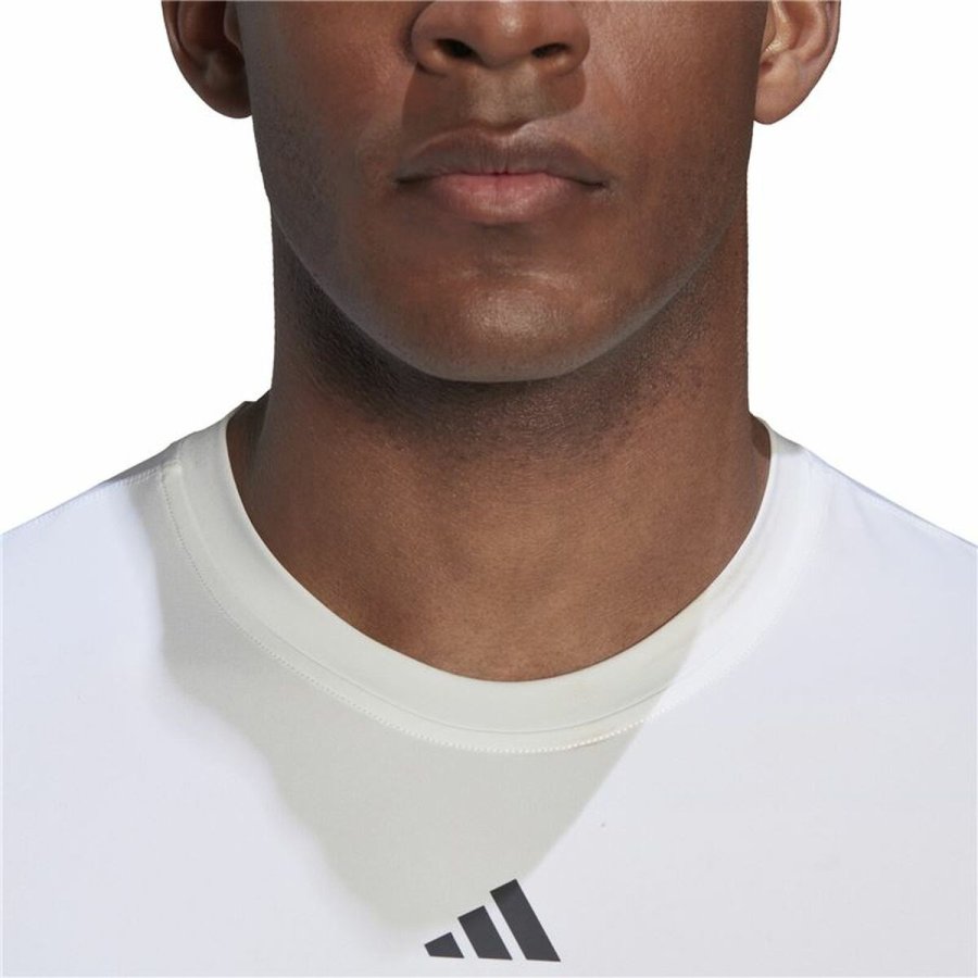 Kortrmet T-shirt til Mnd Adidas Techfit Training Hvid #6