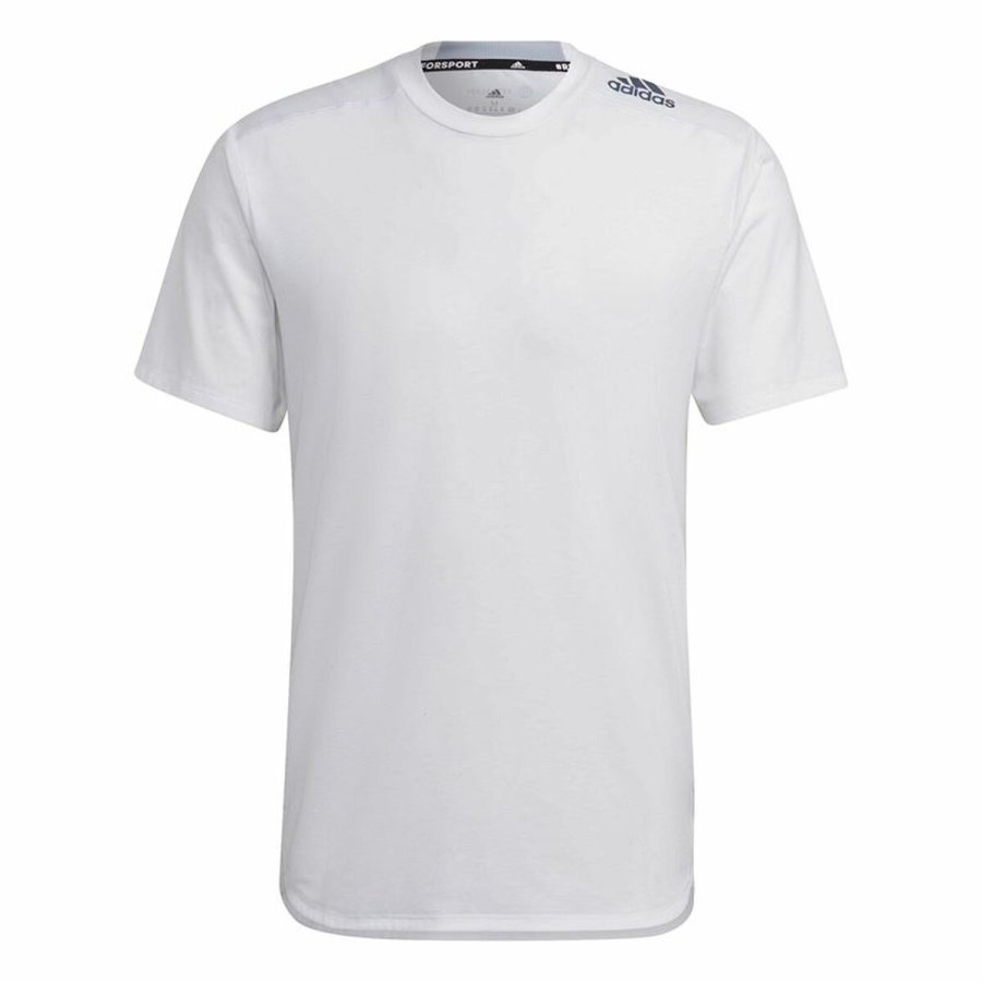 Kortrmet T-shirt til Mnd Adidas D4T Hvid #1