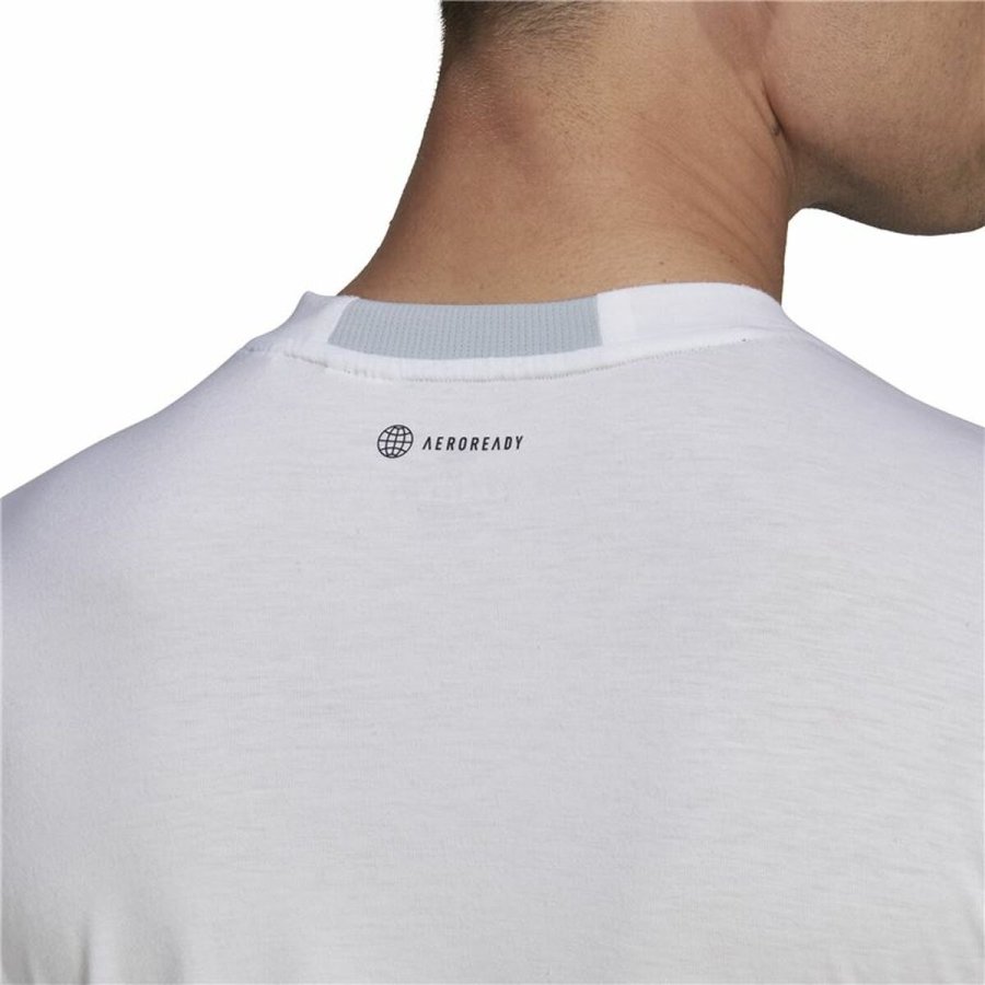 Kortrmet T-shirt til Mnd Adidas D4T Hvid #5