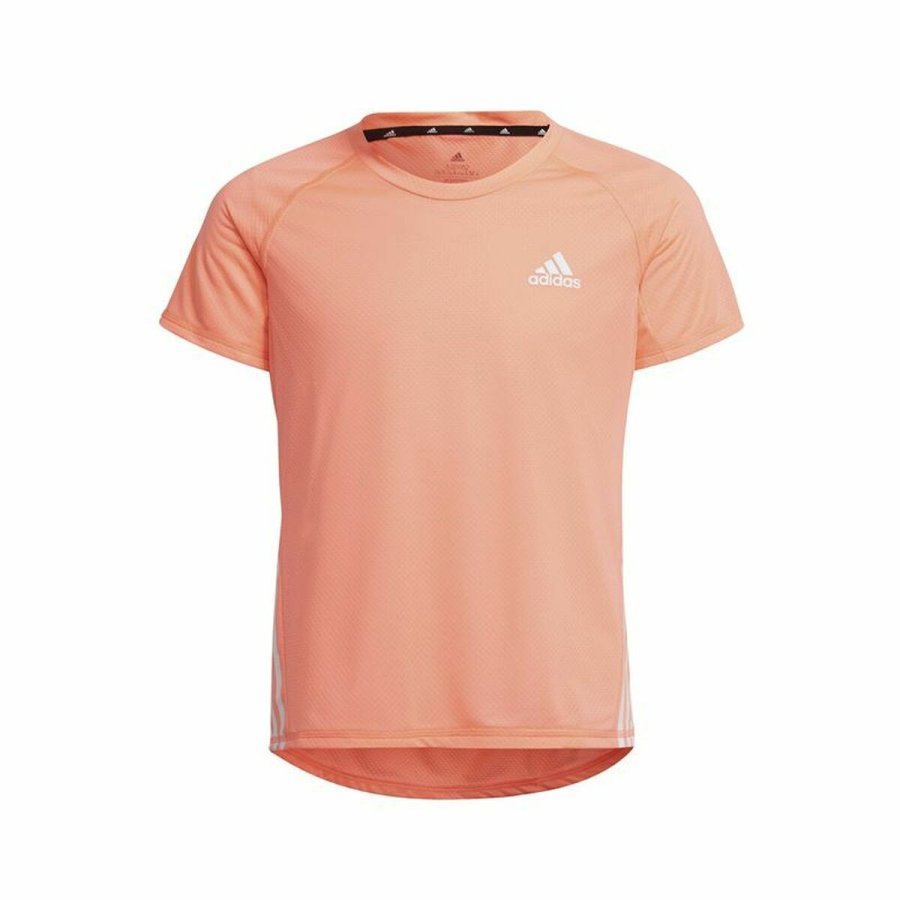 Brne Kortrmet T-shirt Adidas Aeroready Three Stripes Laksefarvet #1