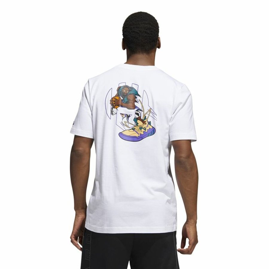 Kort�rmet T-shirt til M�nd Adidas Avatar James Harden Graphic Hvid #3