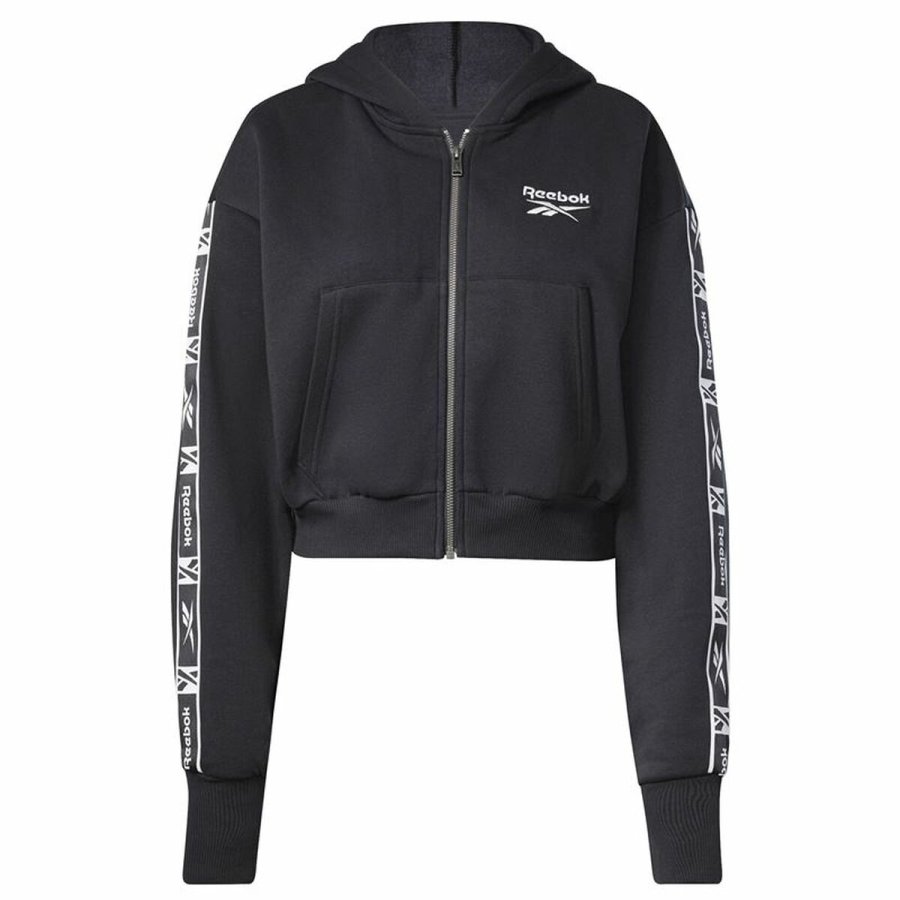 Sportsjakke til damer Reebok Tape Pack Full Zip Sort #1