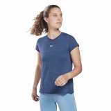 Kort�rmet T-shirt til Kvinder Reebok Workout Ready M�rkebl� #2