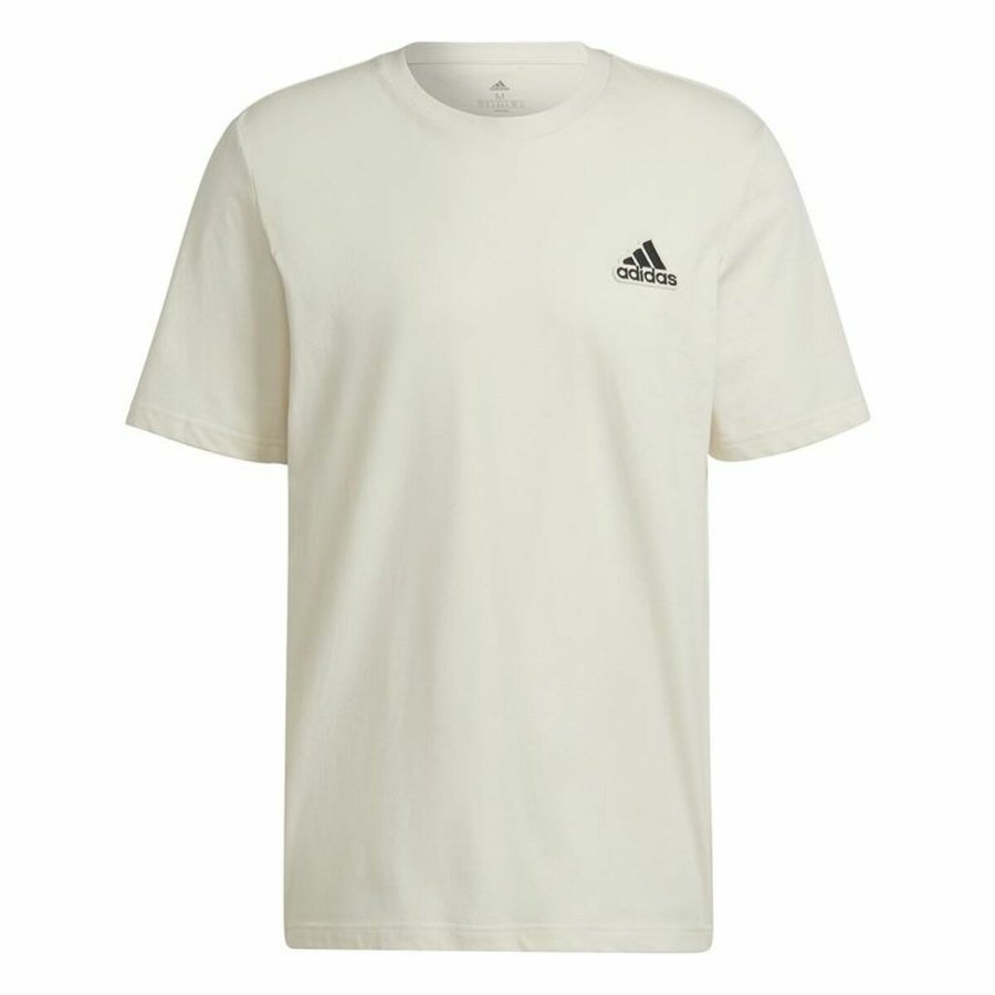 Kortrmet T-shirt til Mnd Adidas Essentials Feelcomfy Hvid #1