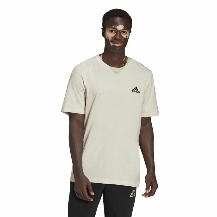 Kortrmet T-shirt til Mnd Adidas Essentials Feelcomfy Hvid #2