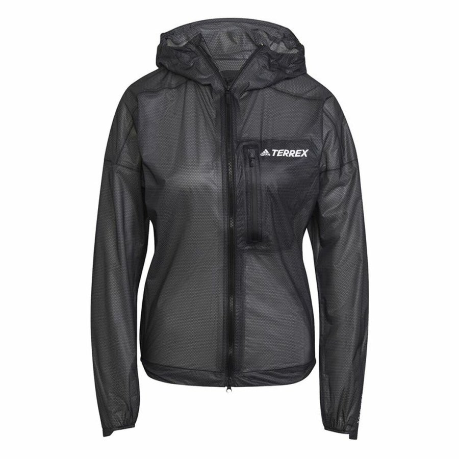 Sportsjakke til damer Adidas Agr Rain J Sort #1
