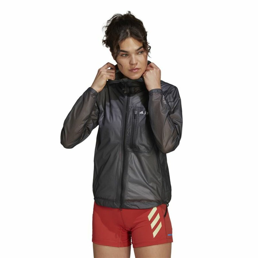 Sportsjakke til damer Adidas Agr Rain J Sort #2