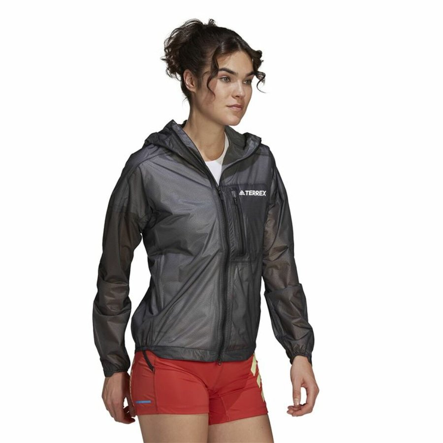 Sportsjakke til damer Adidas Agr Rain J Sort #5