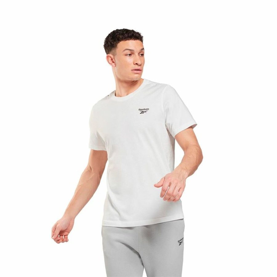 Kortrmet T-shirt til Mnd Reebok Identity Left Chest Logo Hvid #3