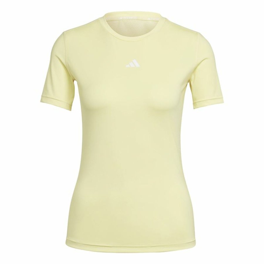 Kort�rmet T-shirt til Kvinder Adidas Techfit Training Gul #1