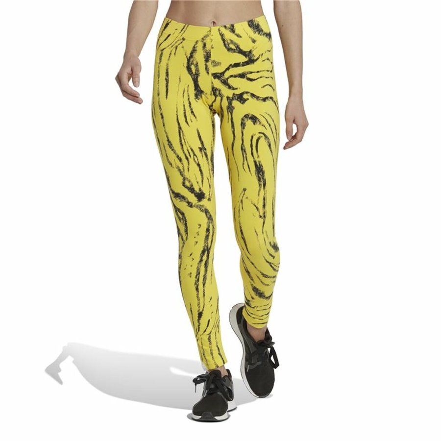 Sport leggins til kvinder Adidas Future Icons Animal-Print Gul #6
