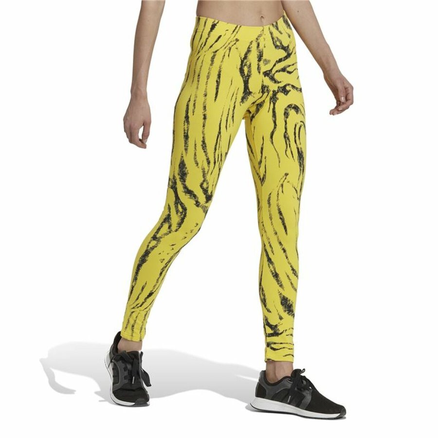Sport leggins til kvinder Adidas Future Icons Animal-Print Gul #4