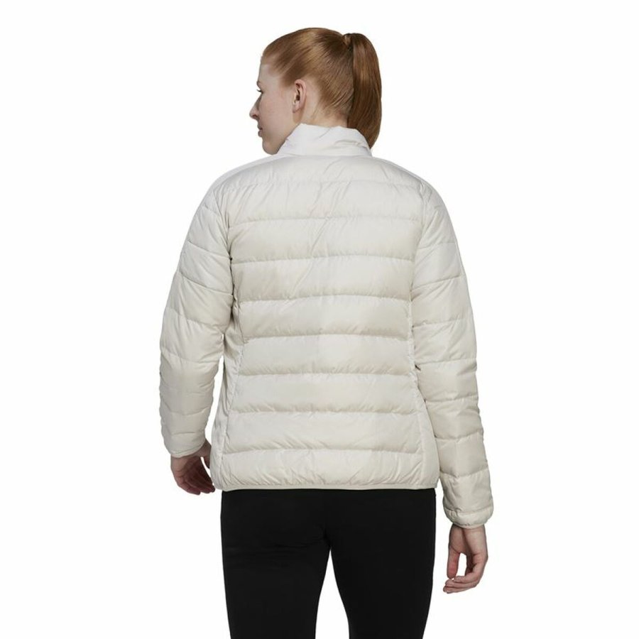 Sportsjakke til damer Adidas Essentials Hvid #4