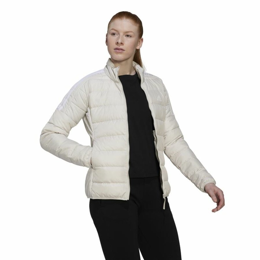 Sportsjakke til damer Adidas Essentials Hvid #5