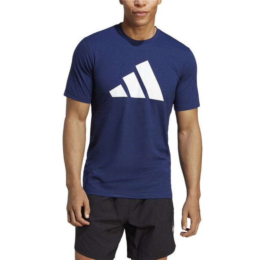 Kort�rmet T-shirt til M�nd Adidas Training Essentials Feel Ready M�rkebl� #3