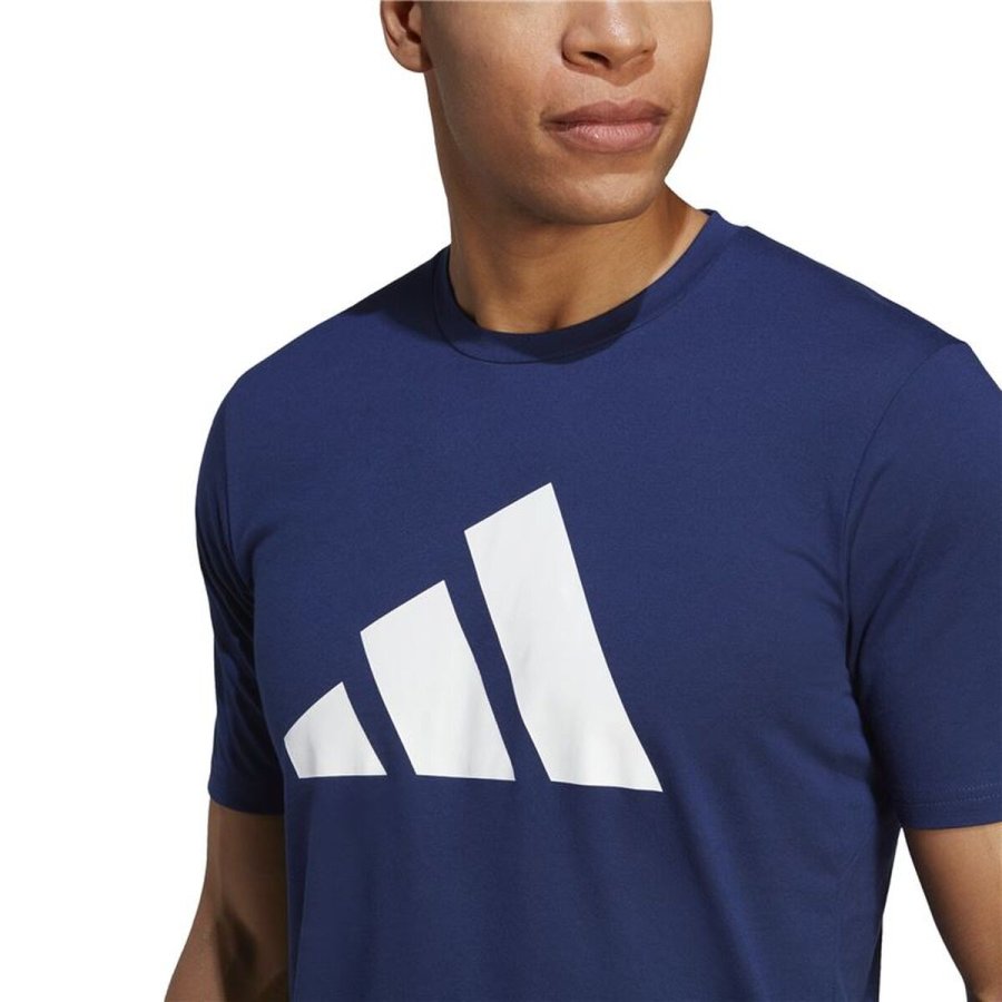 Kort�rmet T-shirt til M�nd Adidas Training Essentials Feel Ready M�rkebl� #6