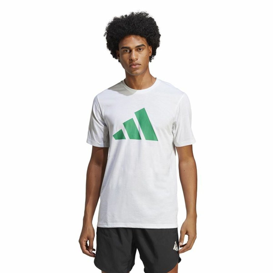 Kortrmet T-shirt til Mnd Adidas Train Essentials Hvid #2