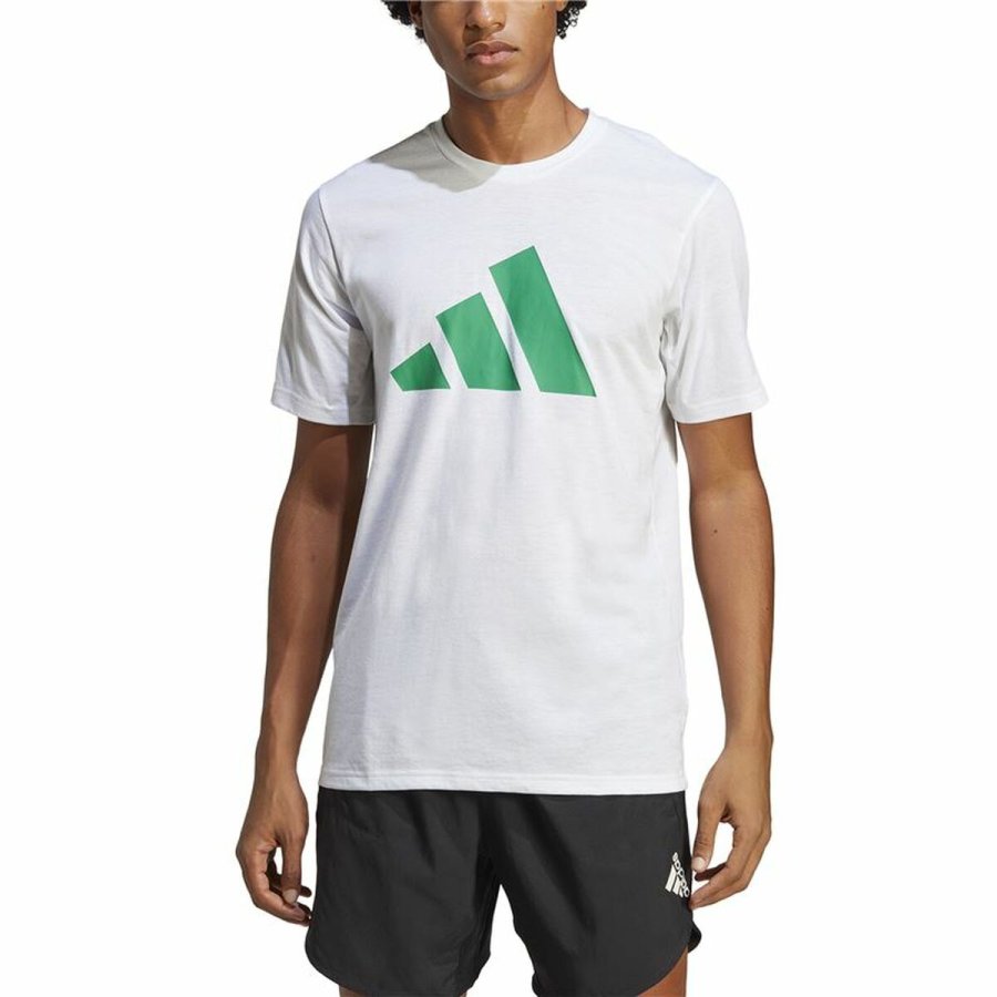 Kortrmet T-shirt til Mnd Adidas Train Essentials Hvid #3