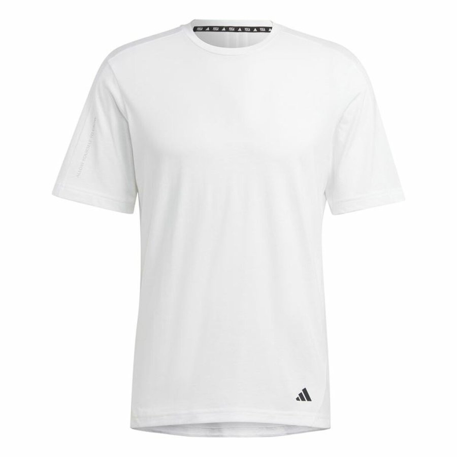 Kortrmet T-shirt til Mnd Adidas Base Hvid #1