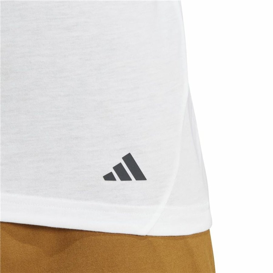 Kortrmet T-shirt til Mnd Adidas Base Hvid #6