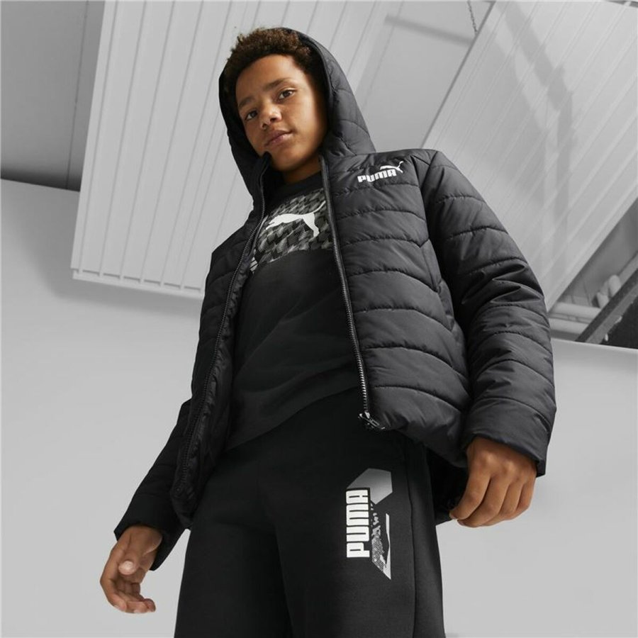 Sportsjakke til brn Puma Essodeddded Sort #5