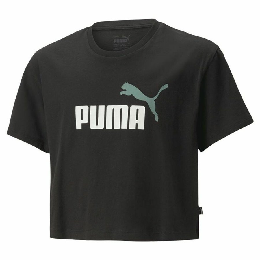 B�rne Kort�rmet T-shirt Puma Logo Cropped  Sort #3