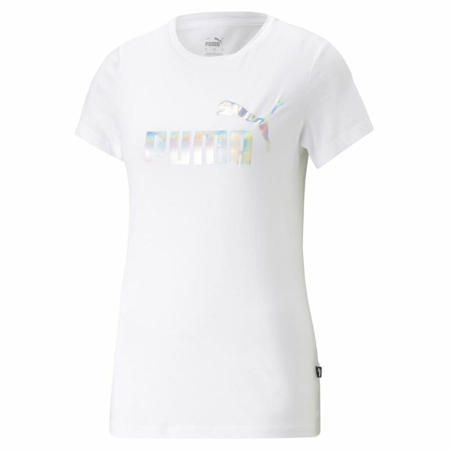 Kortrmet T-shirt til Kvinder Puma Ess+ Nova Shine Hvid #1