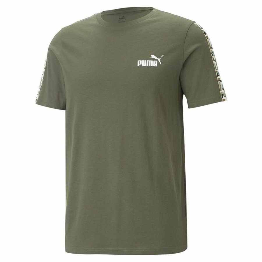 Kortrmet T-shirt til Mnd Puma Ess Tape Camo Moss S Grn Oliven #1