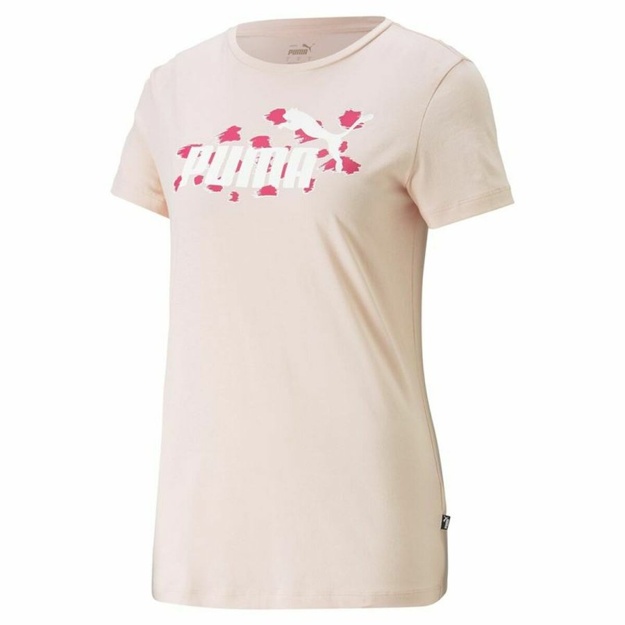 Kortrmet T-shirt til Kvinder Puma Ess+ Animal  Laksefarvet #2