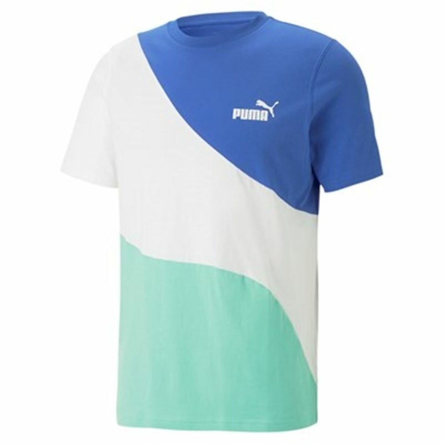 Kortrmet T-shirt til Mnd Puma  Power Cat Bl #1