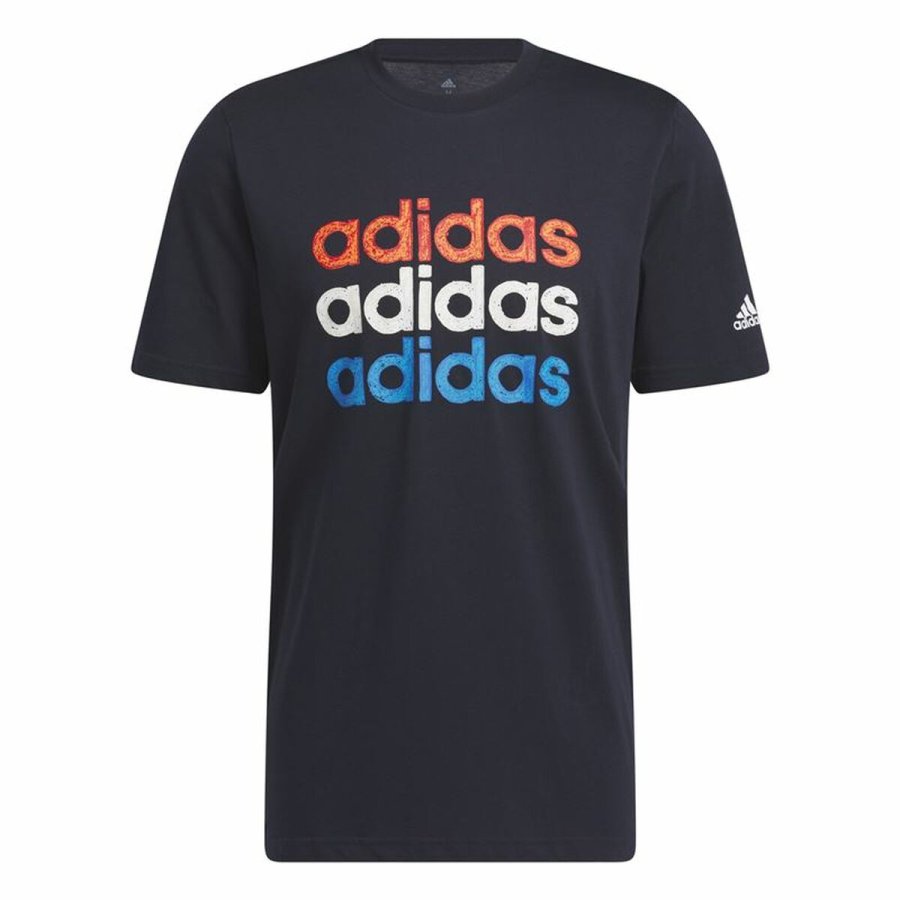 Kortrmet T-shirt til Mnd Adidas Multi Linear Sportswear Graphic (L) #1