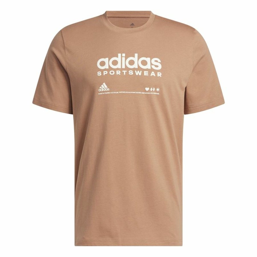 Kortrmet T-shirt til Mnd Adidas Lounge Brun #1