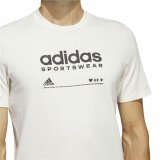 Kortrmet T-shirt til Mnd Adidas Lounge Hvid #6