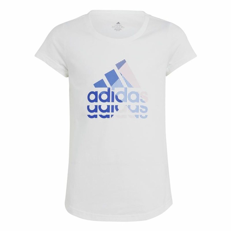 B�rne Kort�rmet T-shirt Adidas Graphic Hvid #1