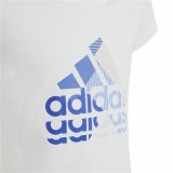 B�rne Kort�rmet T-shirt Adidas Graphic Hvid #3