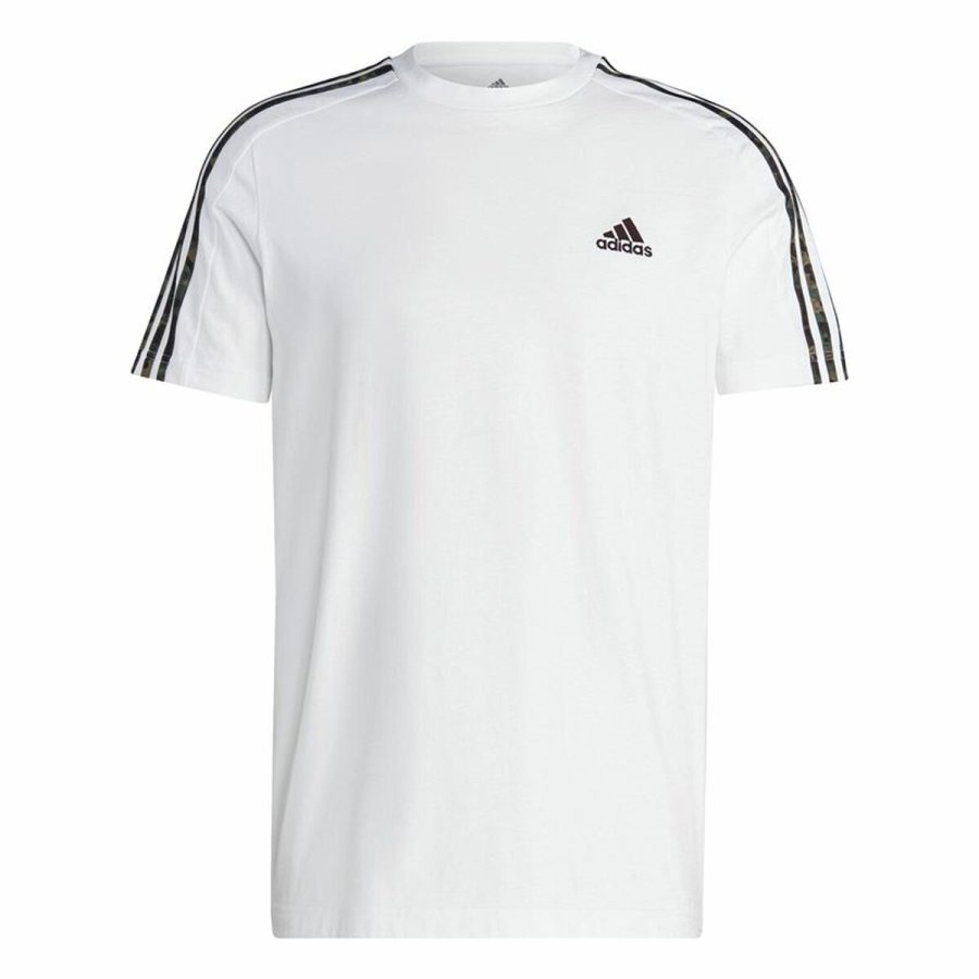 Kortrmet T-shirt til Mnd Adidas Essentials Single 3S Hvid #1