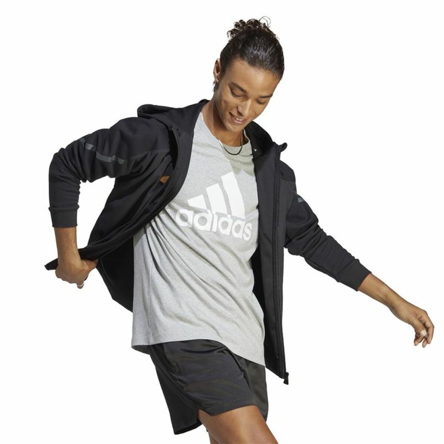 Kortrmet T-shirt til Mnd Adidas Essentials Single Big Logo Gr Lysegr #6